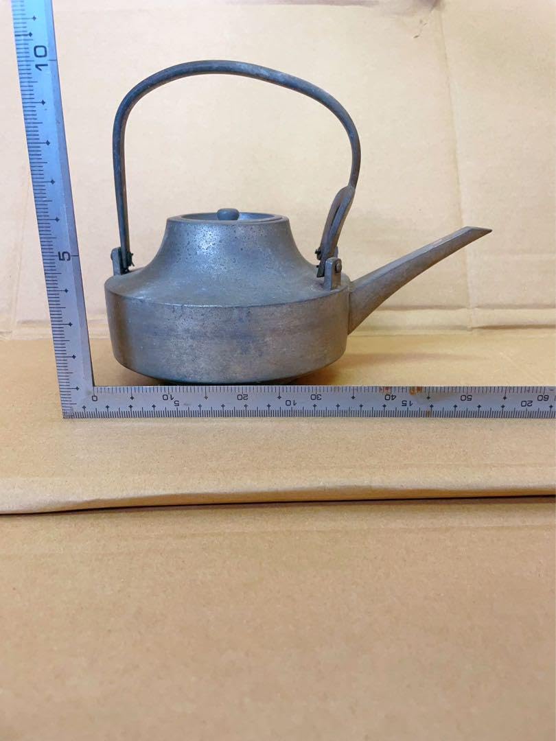 Amazon.co.jp: 間村自造 煎茶道具 古錫 茶壷 茶心壷 茶筒 茶器 骨董