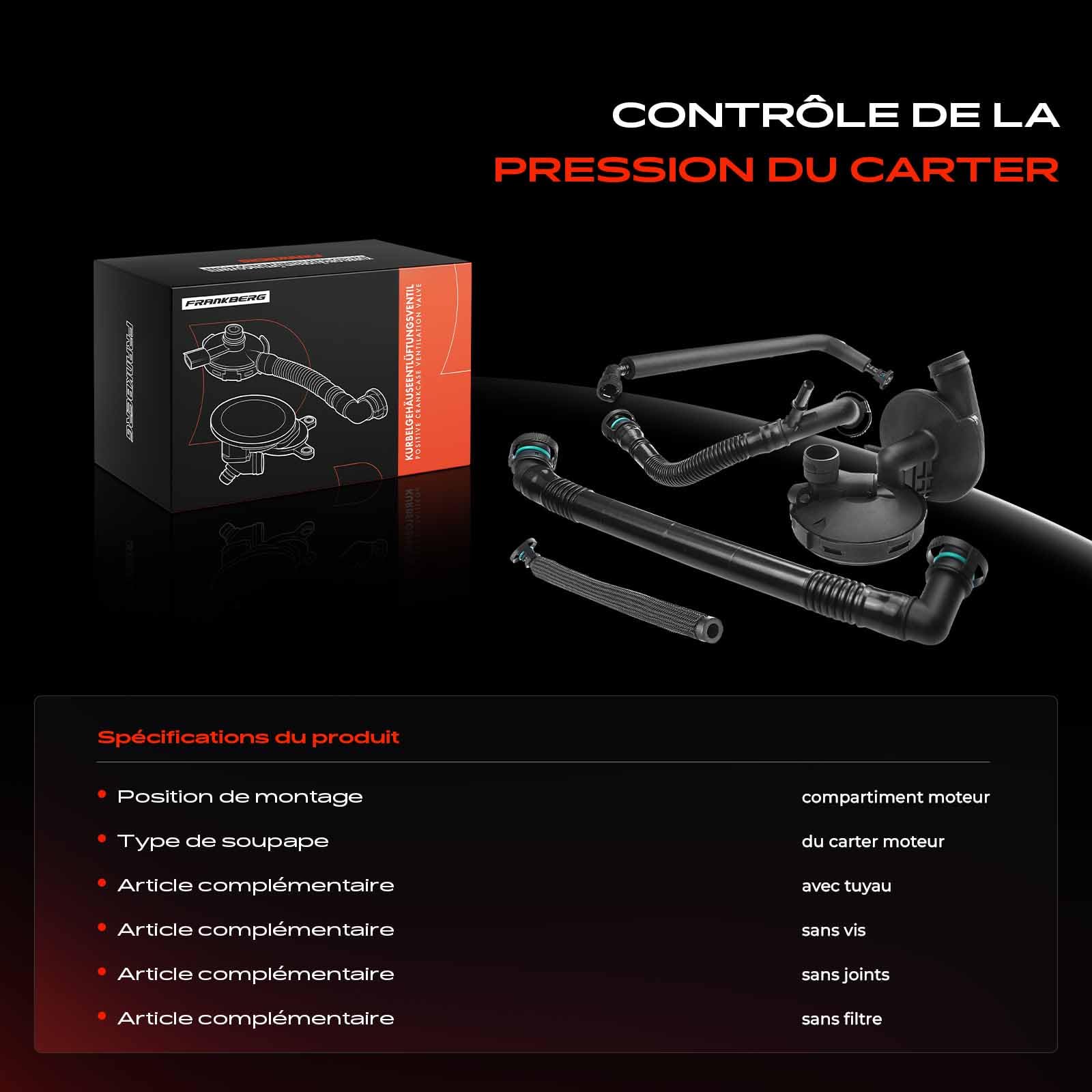 Frankberg Valve Ventilation du carter Séparateur d'Huile Essence Compatible avec Série 3 Cabriolet E46 2.2L Série 3 E46 2.2L Série 5 E39 2.5L Série 5 E39 2.0L Remplacer# 116175 01566 10