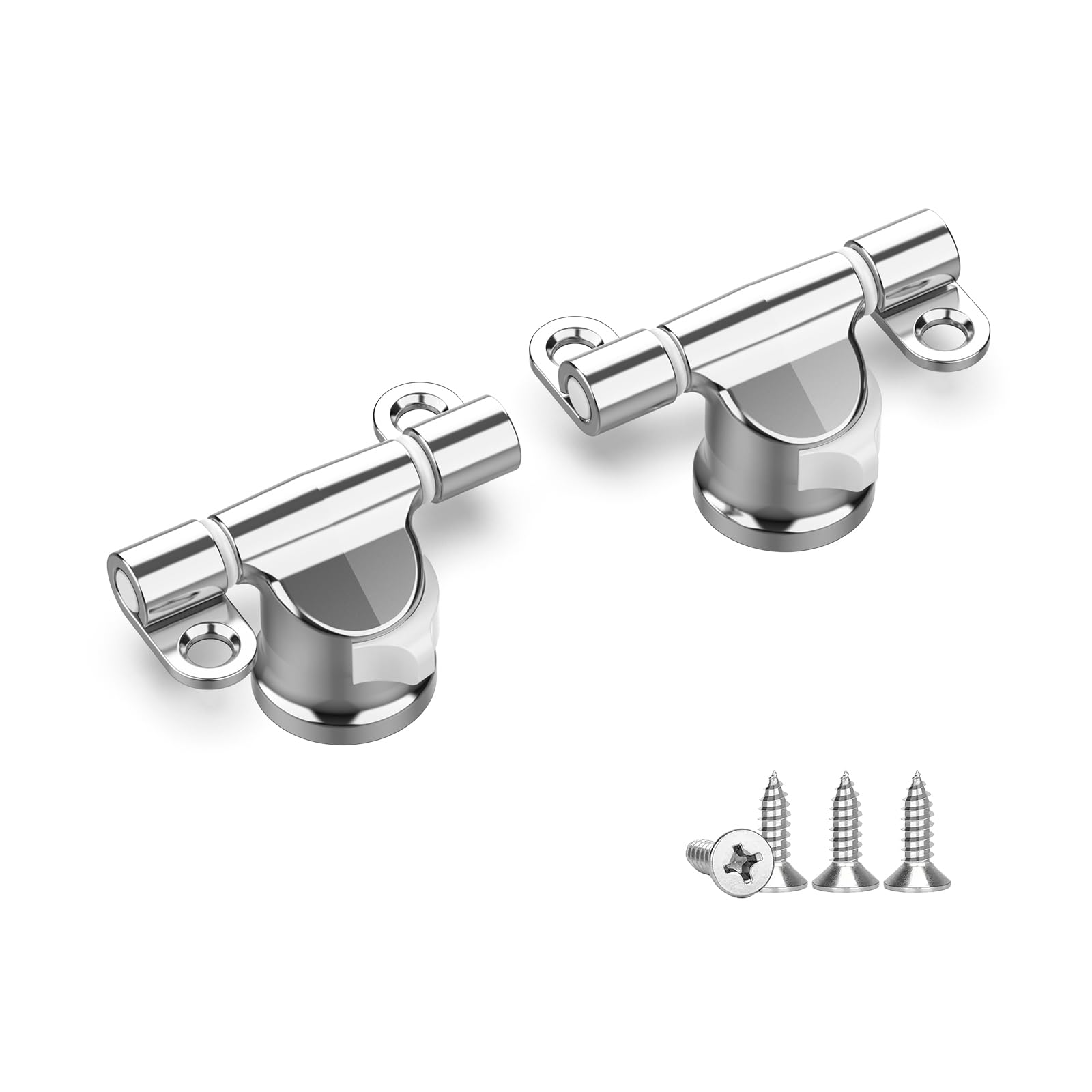 Ibergrif M20523 - Detachable Toilet Seat Hinge Set, Pack of 2, Durable Universal Design, Silver