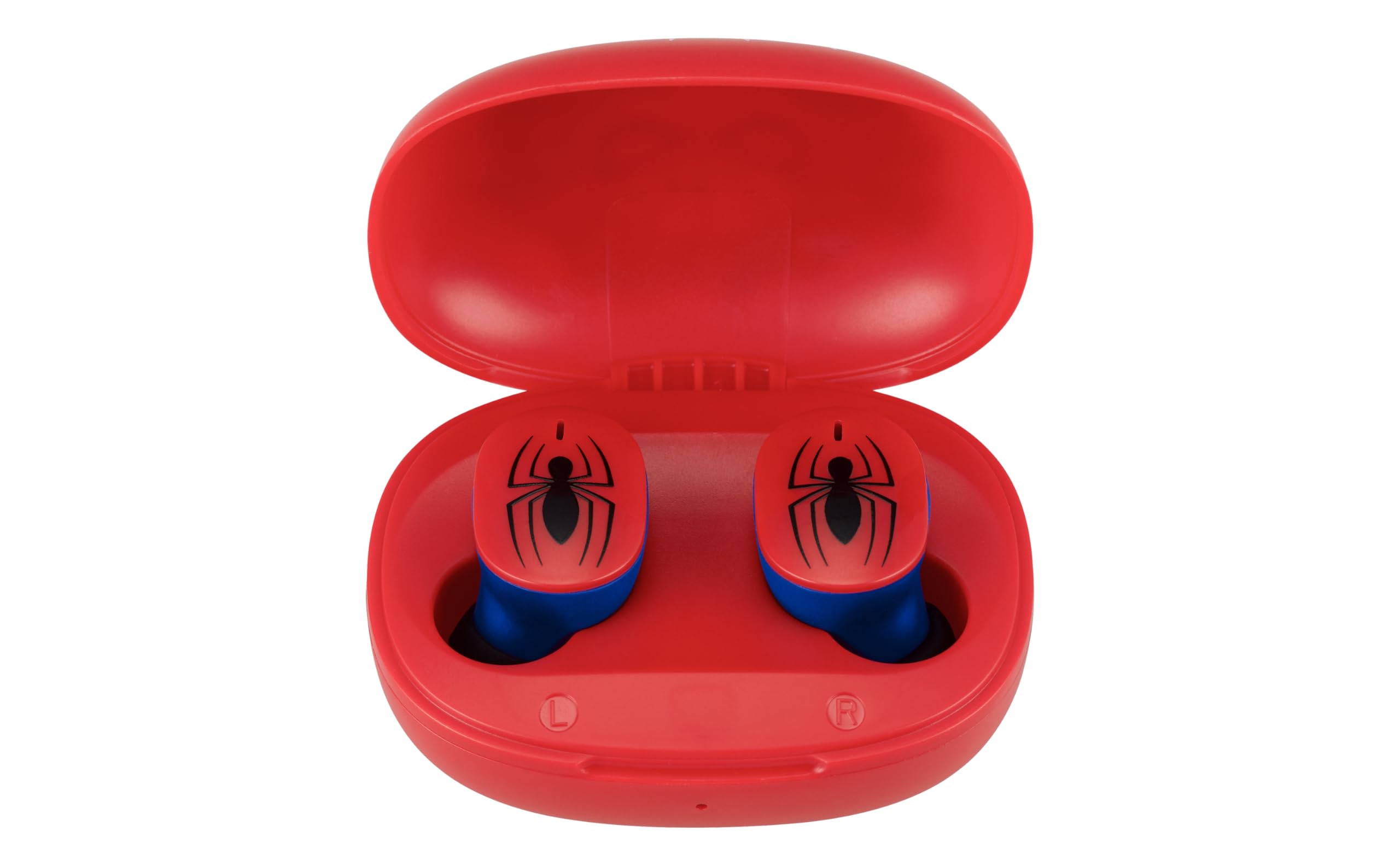 eKids Spiderman Wireless Earbuds with Microphone, Bluetooth Earbuds with Charging Case for Ear Buds, Great Stocking Stuffers for Kids