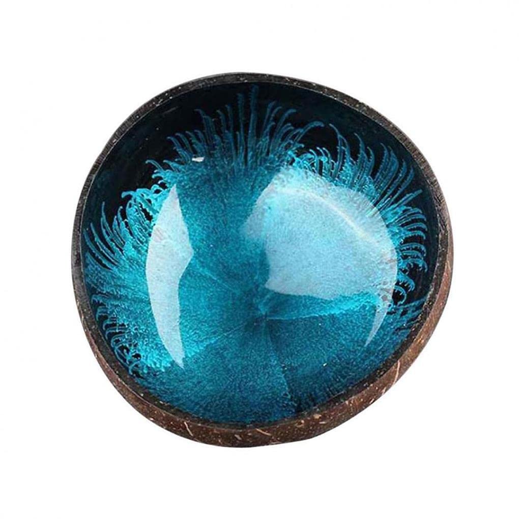 Kinaree Bol en noix de coco avec nacre – Bol décoratif en coquille de noix de coco naturelle – Bol à collation avec une touche tropicale