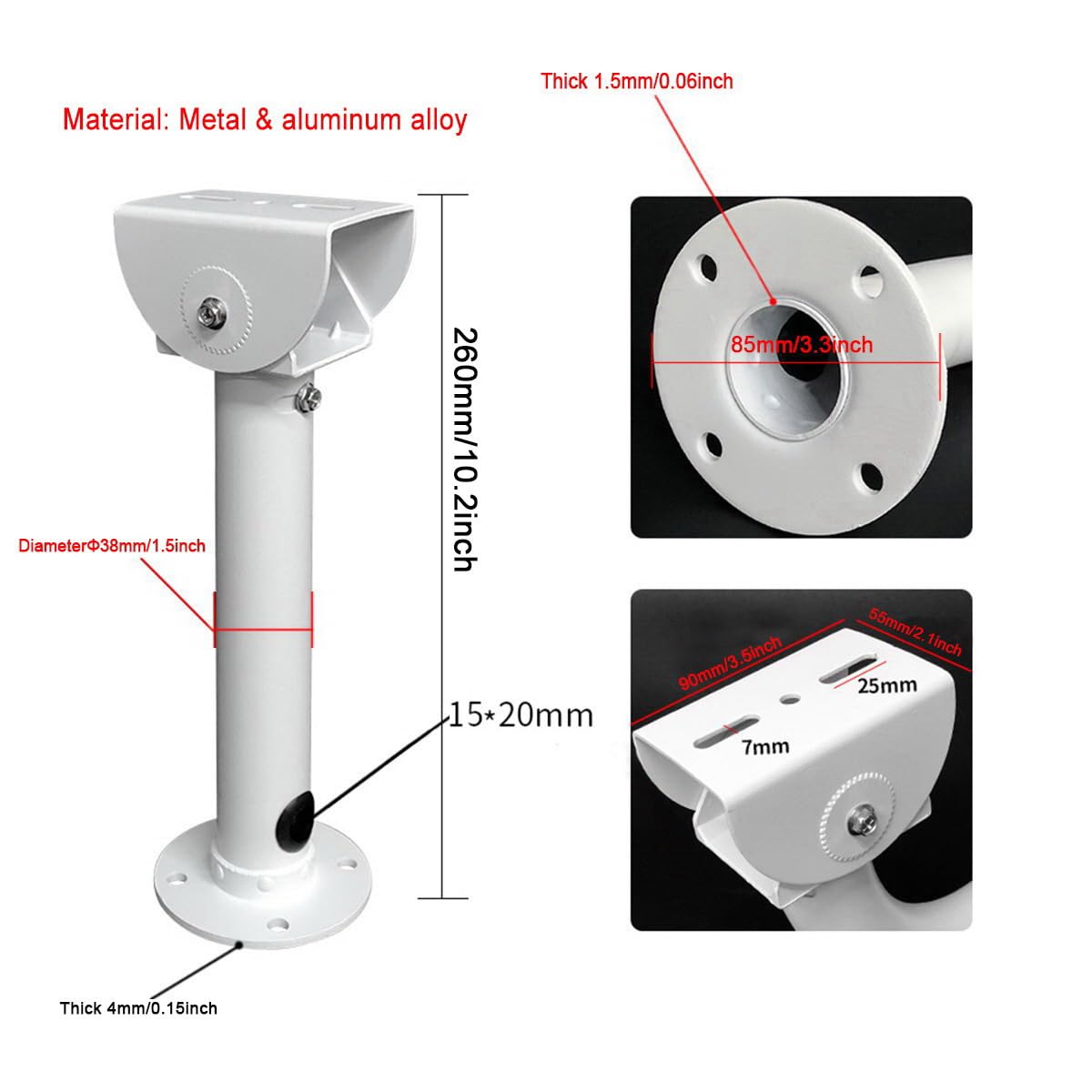 CCTV-Dual-Kamera-Halterung, Metall, Stahl, T S, horizontale Querstange, verstellbare Wandhalterung für verbessertes Überwachungssystem