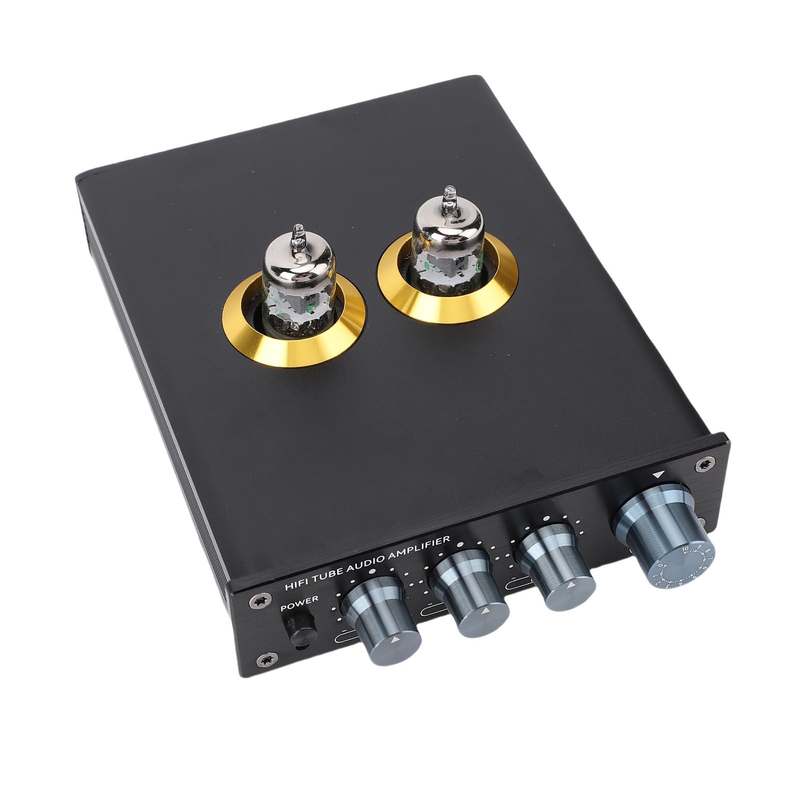 ASHATA HiFi Vacuum Tube Preamp Tube Preamplifier for Audiophile with Aluminum Alloy Housing Adjustable Bass Treble ±6dB Gain 5X for 6J1 6J4 6J5 6AK5 (US)