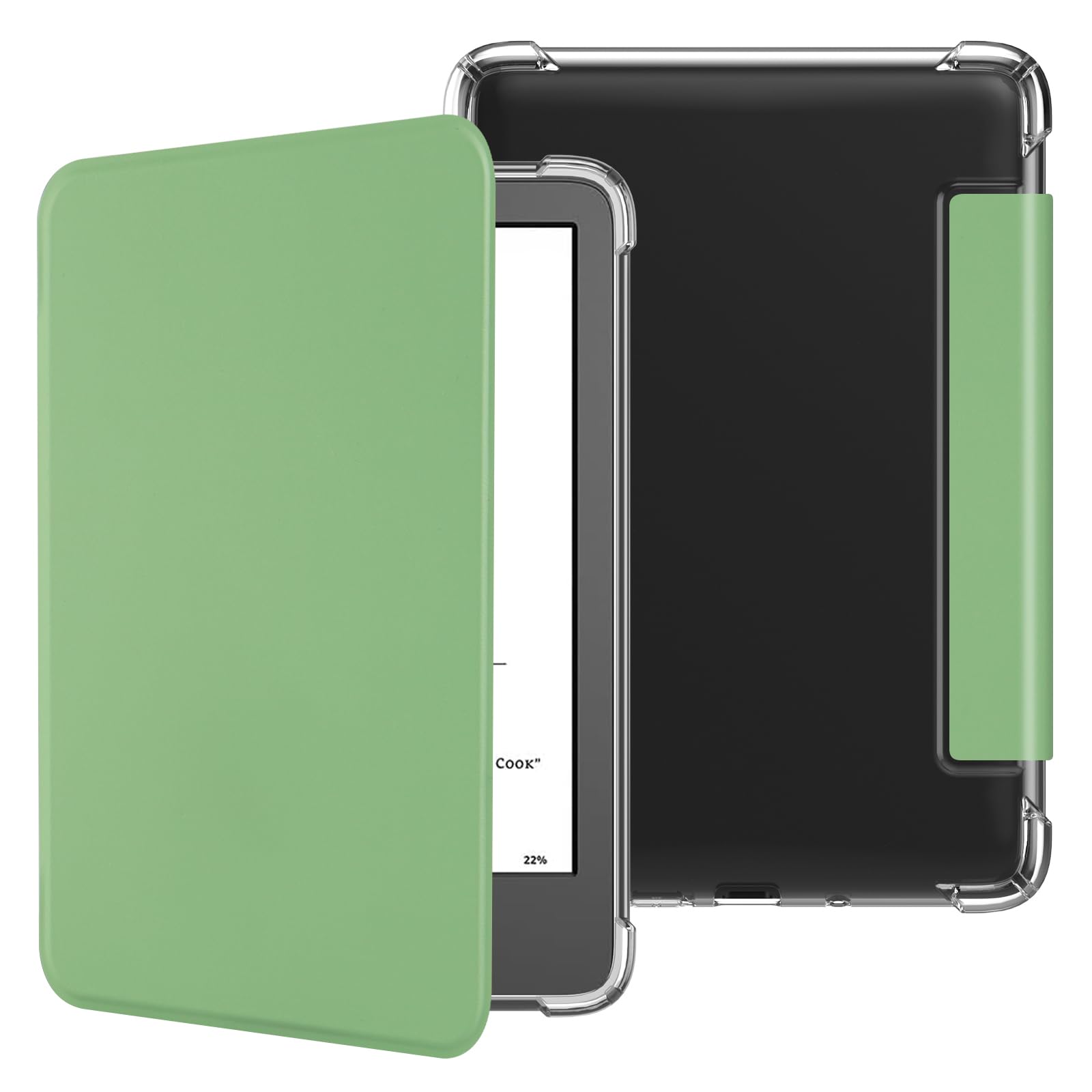 Case for 6" Kindle (11th Generation-2024/2022 Release), Ultra Clear Soft Flexible Transparent TPU Back Cover Light Shell with Auto Wake/Sleep for Kindle 2024/2022 11th Gen.,Matcha Green-image-28