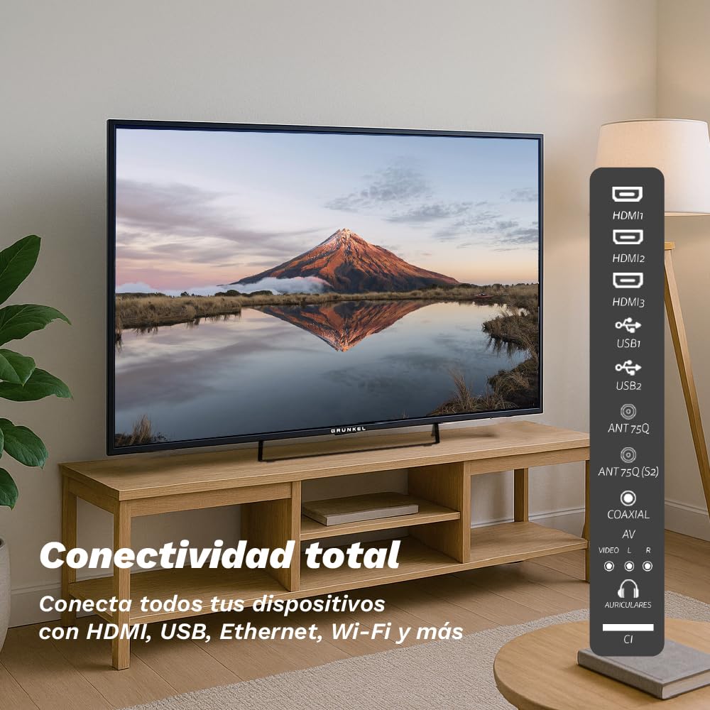 Grunkel televisor QLED 50¨ Smart TV 4K UHD 5025WLEDW con Sistema operativo webOs