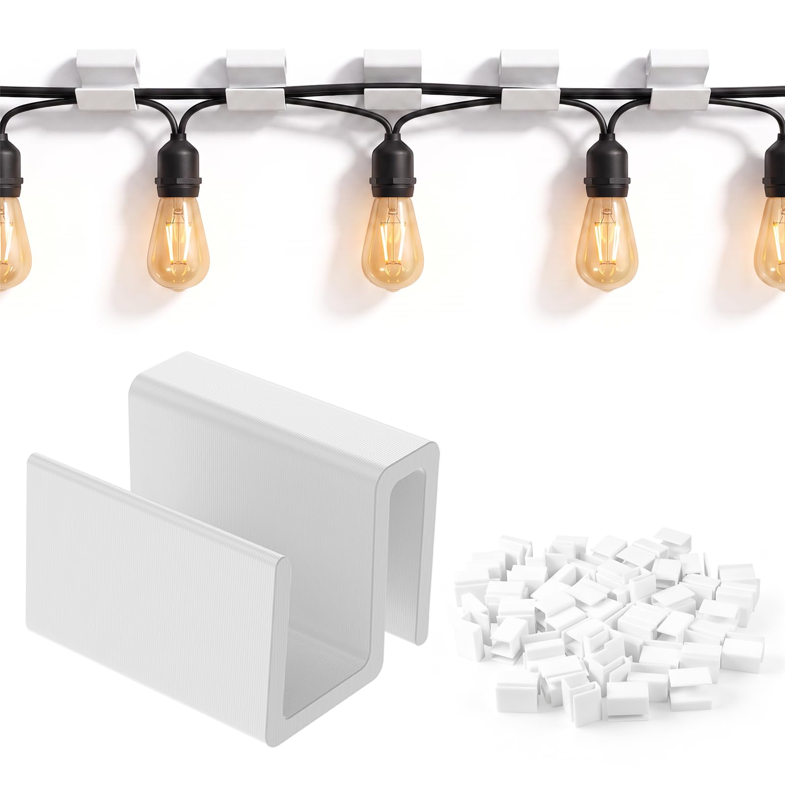 60 Pack String Light Clips, Fairy Light Hooks For Mirador Pergola(white)