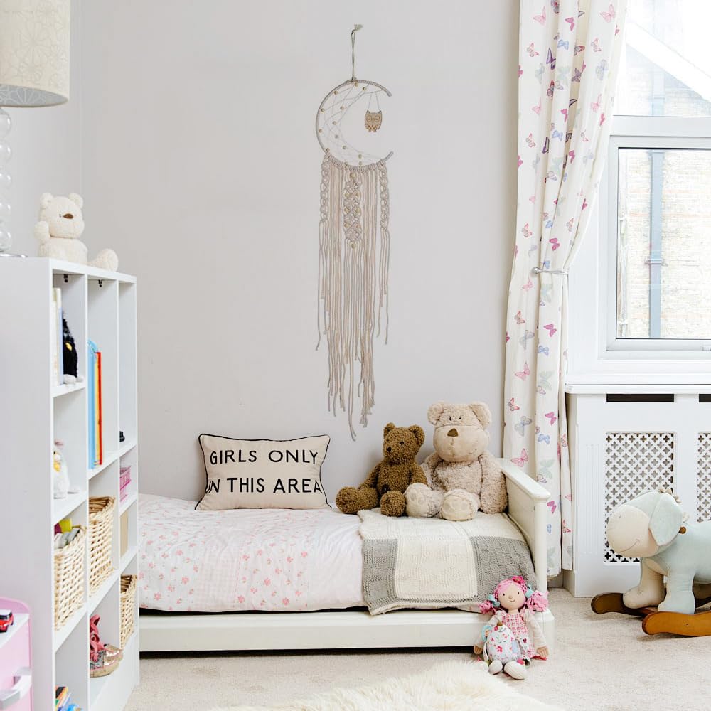 Luna Acchiappasogni Boho, Dream Catcher 96 cm Acchiappasogni Boho Porta il gufo Acchiappasogni Fatti a Mano Acchiappasogni per Soggiorno, Camera da letto