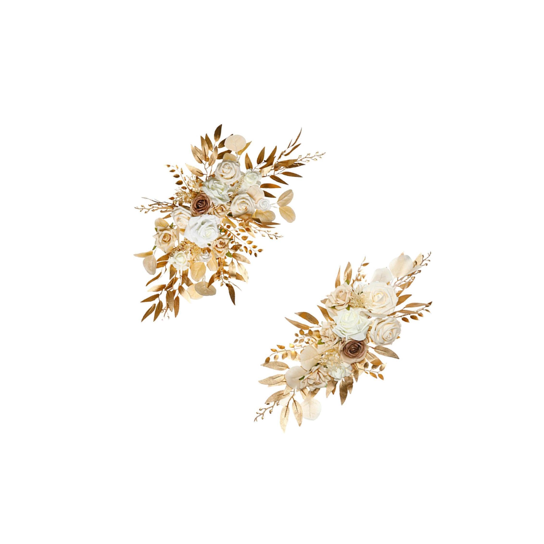 Quxvuis Gold Artistic Wedding Arch Garland Beautiful Flowers Add Flair And Sophistication To Ceremony Decor Durable And Lightweight Wedding Arch Flowers Garland,