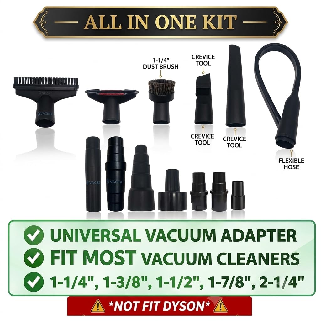 Vacuum Attachments & Brush Kit - Clean Every Corner -2
