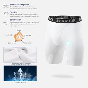 Sillictor Mens Compression Base Layer Shorts Anti Chafing Running Underwear Men Breathbale Sports Underwear Tight Shorts for Football Cycling Workout,Moisture Wicking Muscle Support