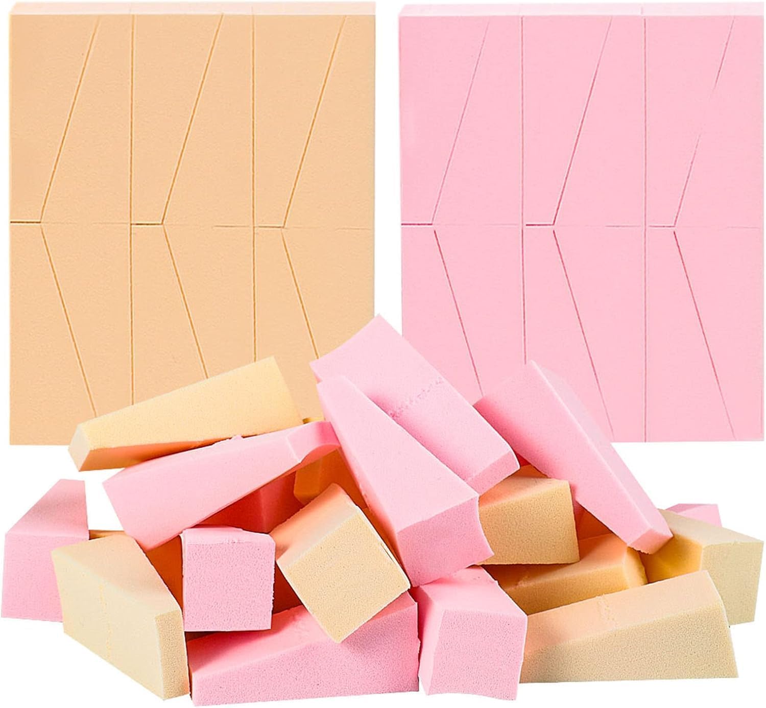24 Pcs Makeup Sponges, Reusable Make Up Puff Cosmetic Wedges Latex Free Small Face Sponge Triangle Nail Art Sponges Beauty Blenders Blending Sponge for Foundation, Powder, Cream Wet & Dry Makeup Puffs Cut-out-image-7