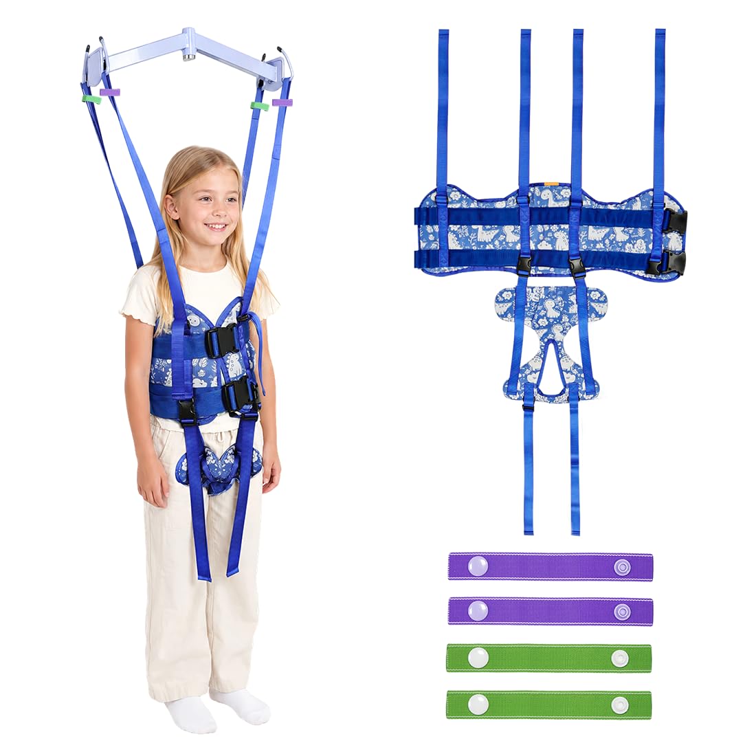 Harnais de Marche Enfant Motif Dinosaure, Gilet de Soutien Pédiatrique Réglable pour Aide à la Station Debout et à la Marche (Motif dinosaure, 5–8 ans)