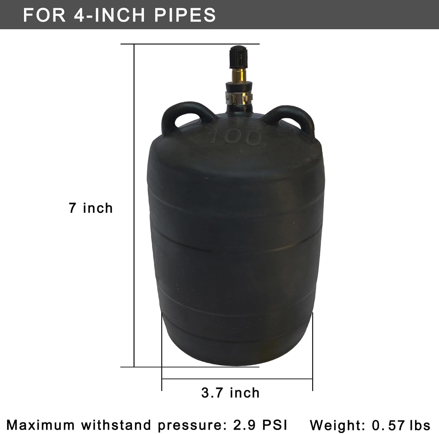 inflatable pipe plug,inflatable pipe plug balloon plug, plumbing balloon plug,sewer test plug,test plug plumbing,pipe test plug. (4 inch)