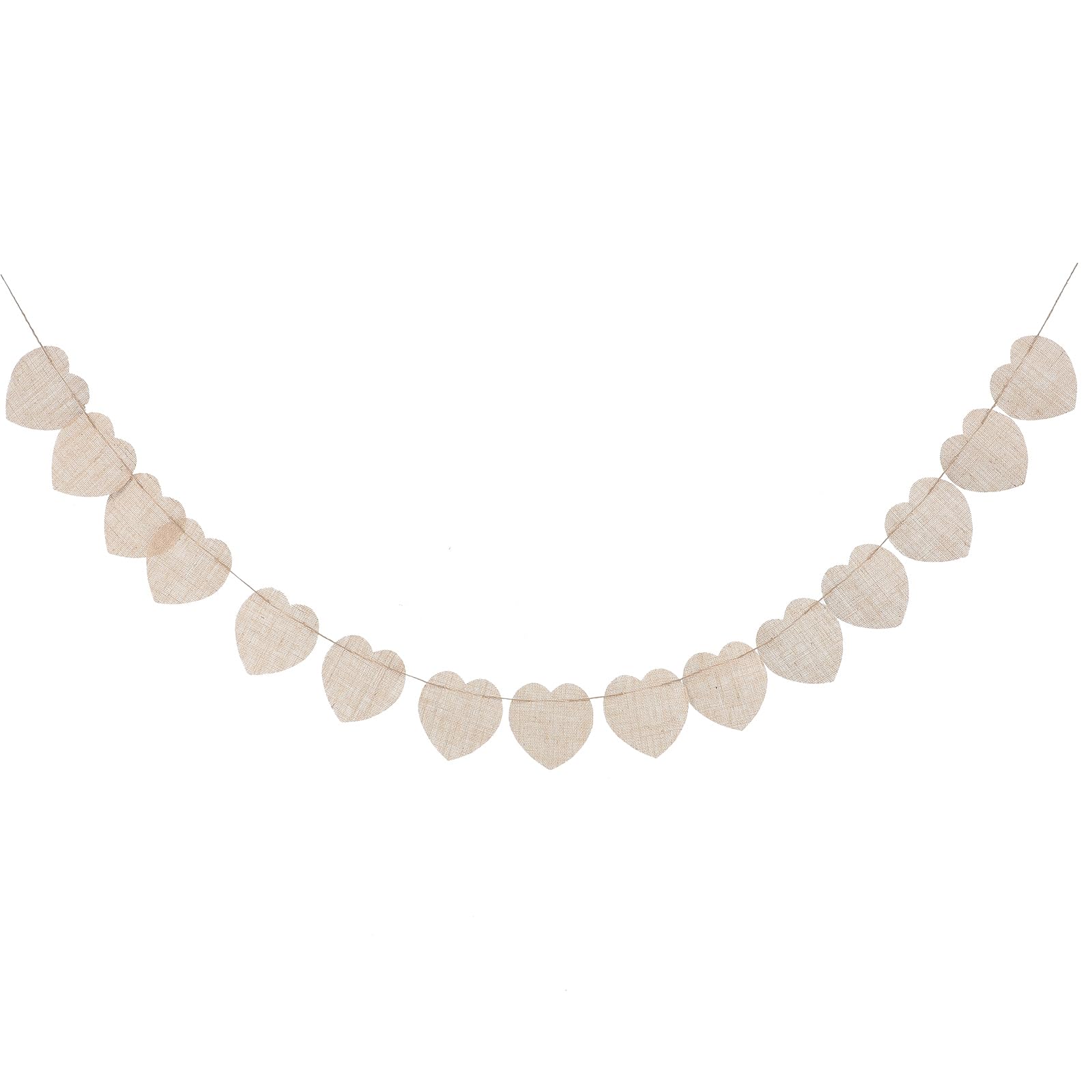 LUOEM 4 m de boda, guirnalda de corazón, lino, banderín, boda, día de San Valentín, fiesta, interior, exterior, bricolaje, guirnalda decorativa