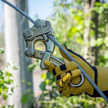 KLEIN TOOLS Haven's Grip/halat çekme kelepçesi, tel çekme aleti, 1,9 cm'ye kadar tel halatlar için, maksimum yük 3628 kg