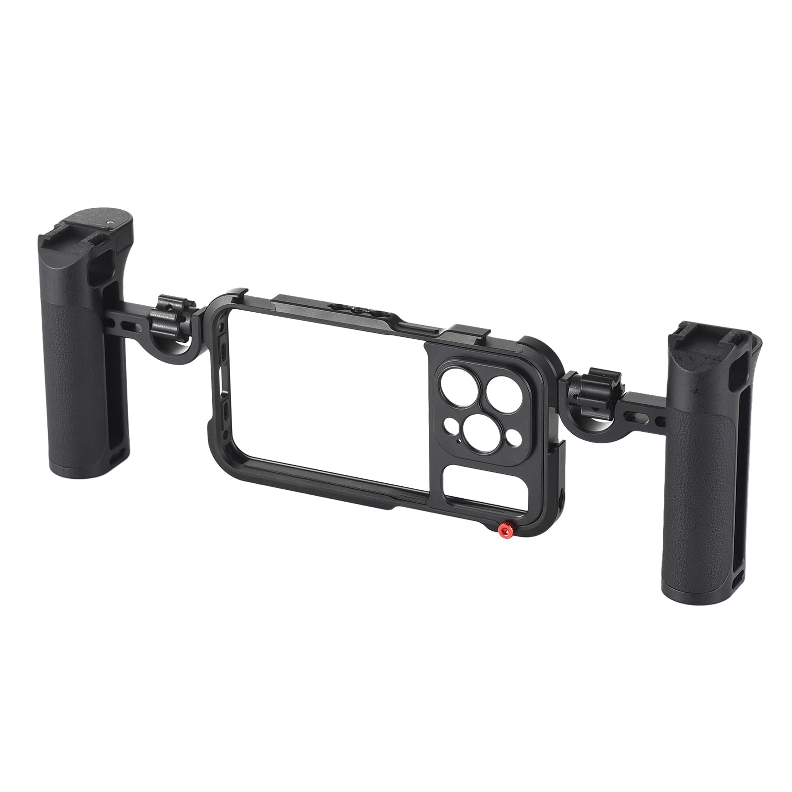 Dual-Griff-Telefonkäfig-Video-Rig für 15 Pro Handheld-Stabilisator-Kit Tragbare Smartphone-Filmausrüstung Schwarz (Für 15 Pro)