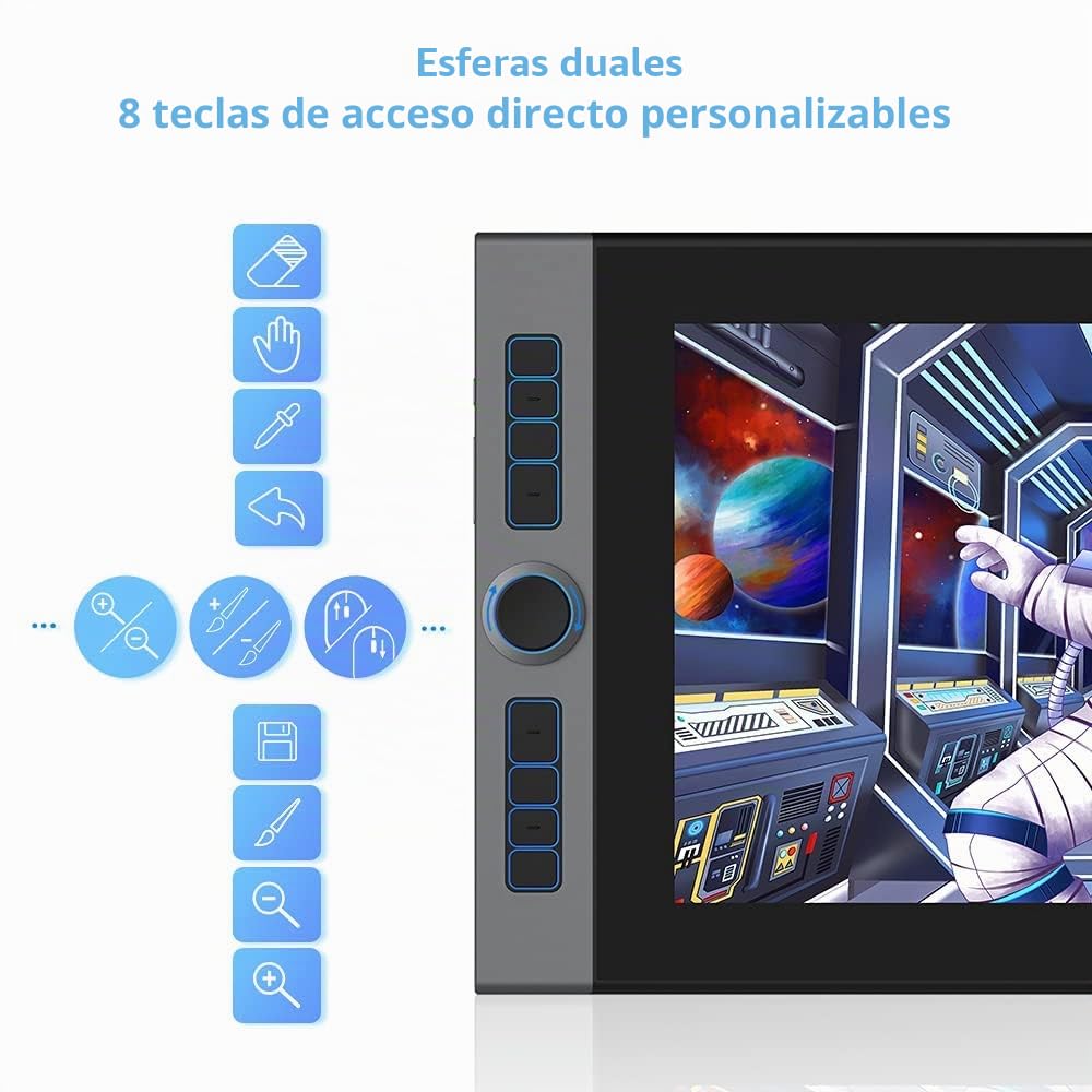 XPPen Artist Pro 16 Tableta Gráfica con Pantalla con Lápiz X3 8192 Niveles | Tableta Gráfica Dibujo Digital Antideslumbrante de 133% sRGB, Compatible con Windows/Mac OS/Linux Profesional para Dibujar