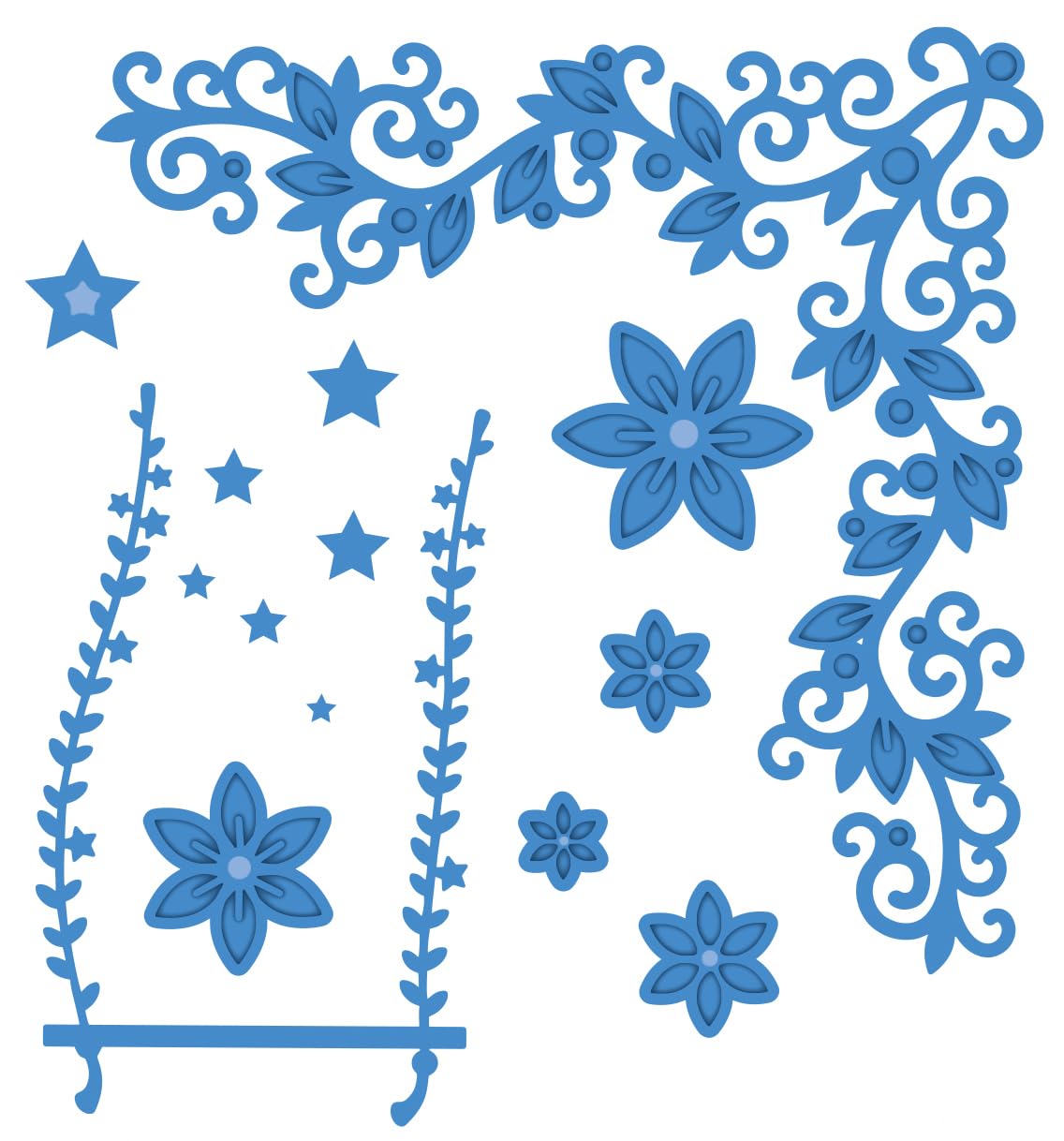 Creative Expressions Metal Jamie Rodgers Fairy Village Corner Flourish Craft Die, Largest 8.8 Cm X 8.5 Cm