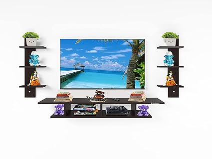 Product-Unique Double Side Wall Shelf with Tv Set Up Box Stand Tv Unit Tv Stand Engineered Wood TV Entertainment Unit Wenge - (32 Inch)