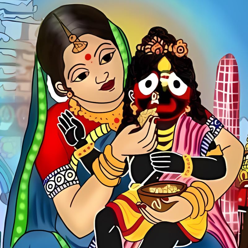 Image of British Terminal Cute little Bal Gopal Baby God Krishna| Kanha Ji | Laddu Lord Makhan Chor Painting Religious Poster for Pregnant Women for wall (matt thin vinyl,sticker,multicolor,unframed)| bj457