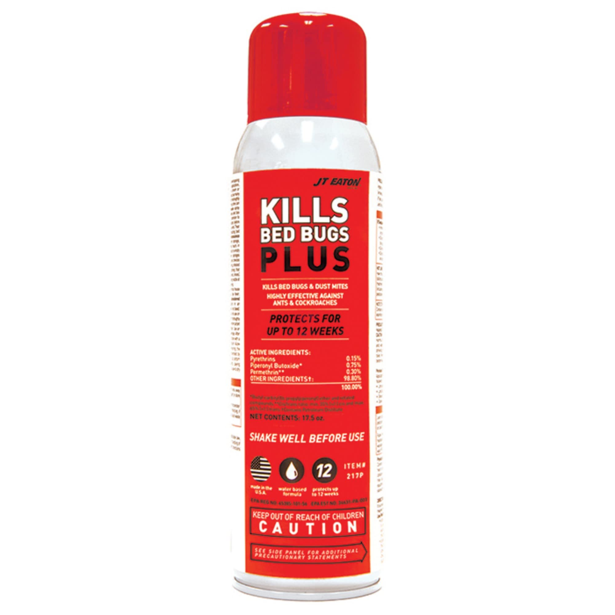 JT Eaton Kills Bed Bugs Plus Aerosol Insect Spray – Professional-Grade, Water-Based Bed Bug, Ant, Cockroach & Dust Mite Killer – 17.5 oz