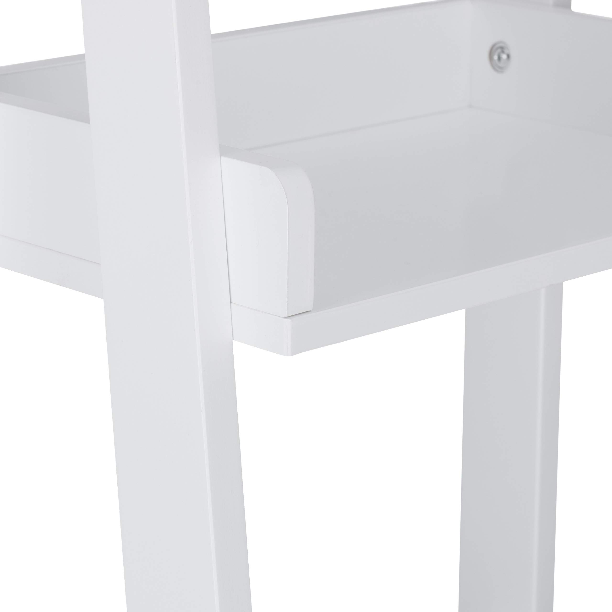 Relaxdays Scaffale a Scala, 4 Mensole, Mobile da Bagno, Cucina, Libreria Bassa, per Piante, HLP: 112x33x30 cm, Bianco