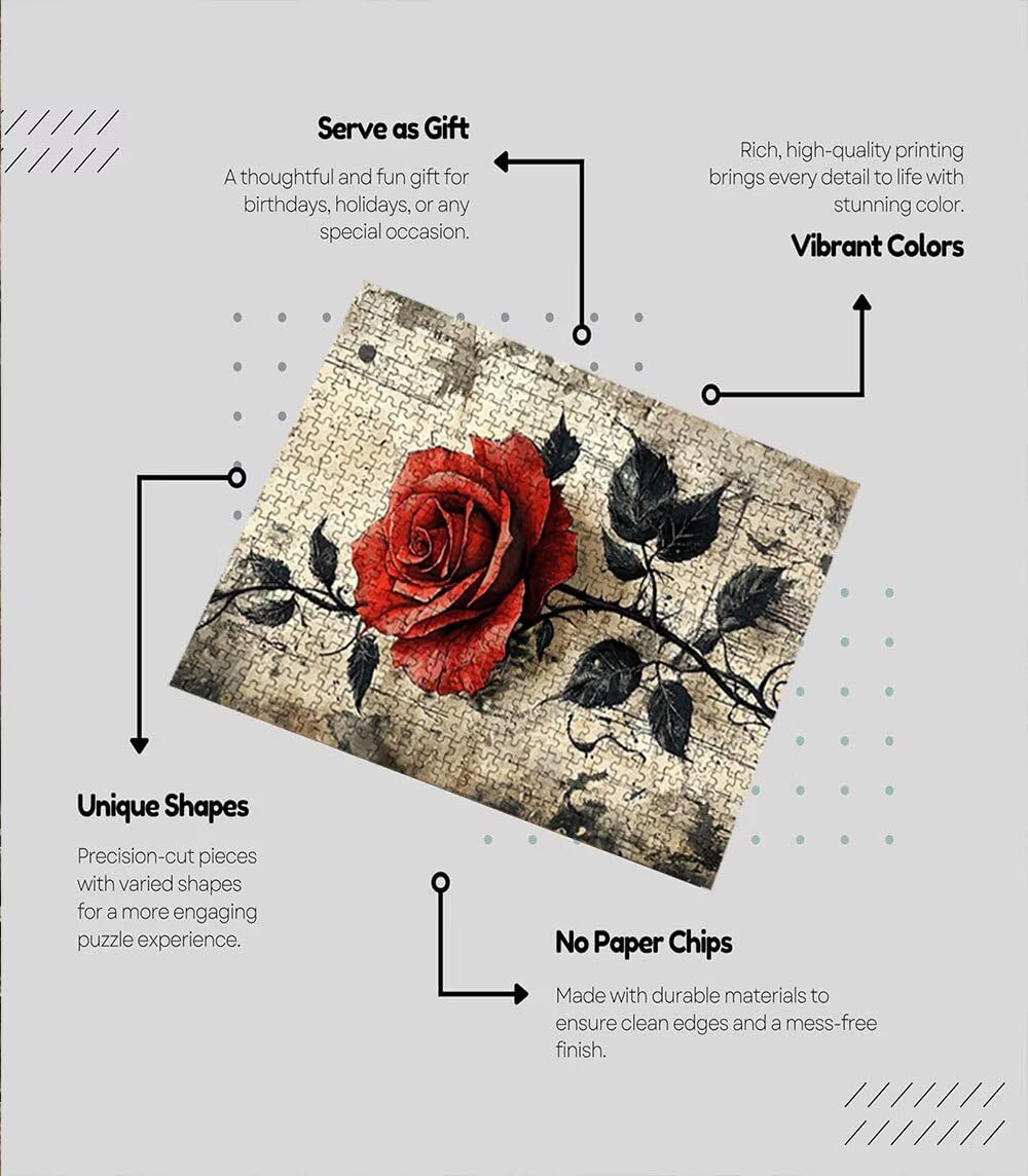 Puzzle dla dorosłych 6000, czerwona róża 6000 puzzli dla dorosłych, wymagające gry logiczne, klasyczne układanki, niemożliwe do złożenia ręcznie robione dekoracyjne, zabawne zajęcia rodzinne BXHZW0