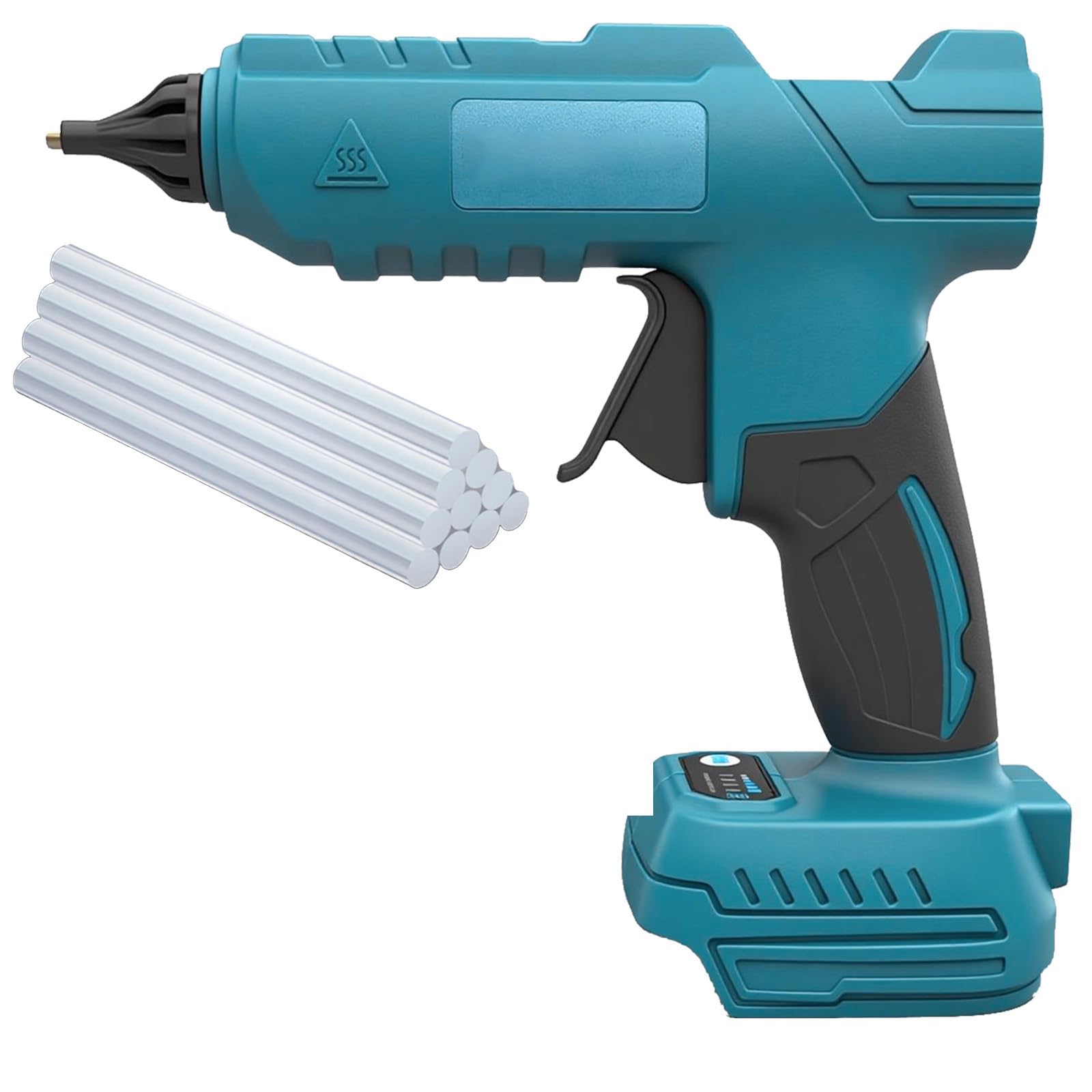 Cordless Hot Glue Gun Compatible with Makita Battery โ Includes 10x11mm Glue Sticks, Drip-Free Nozzle & LED Display, for DIY Crafts & Quick Repairs (No Battery)