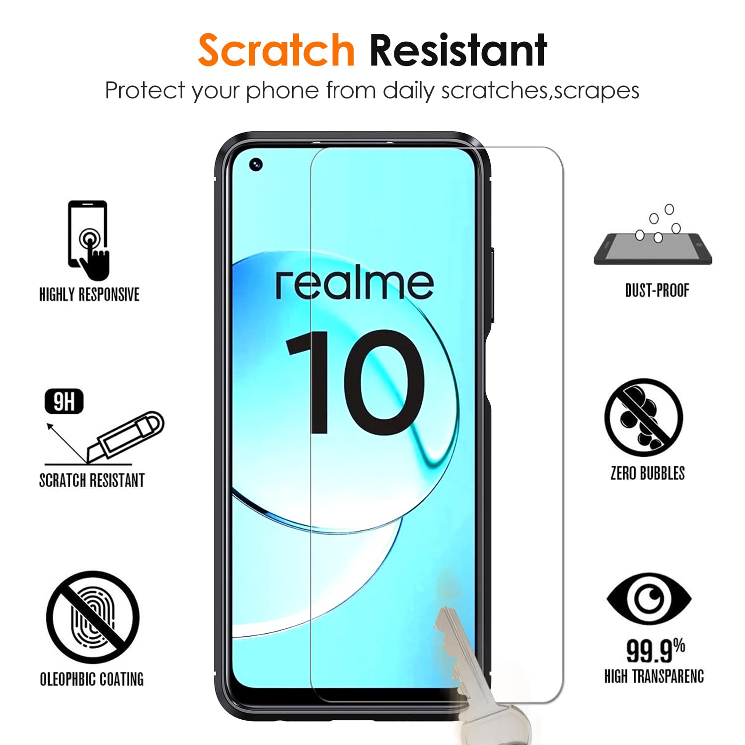 Avizar Coque Pour Realme 10 4G Silicone Soft Touch Mate Anti