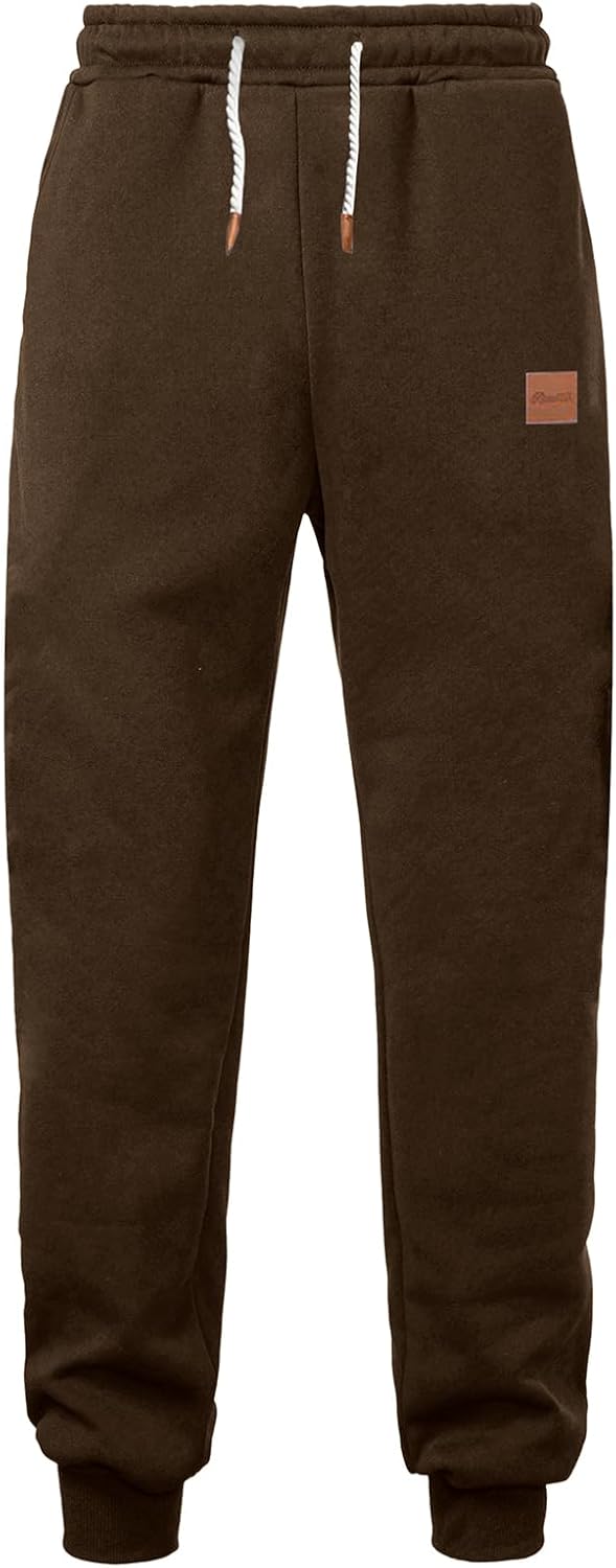 A WATERWANG Men's Fleece Sweatpants Heavyweight Cotton Tapered Joggers Workout Running Sweat Pants with Pockets - Image 3
