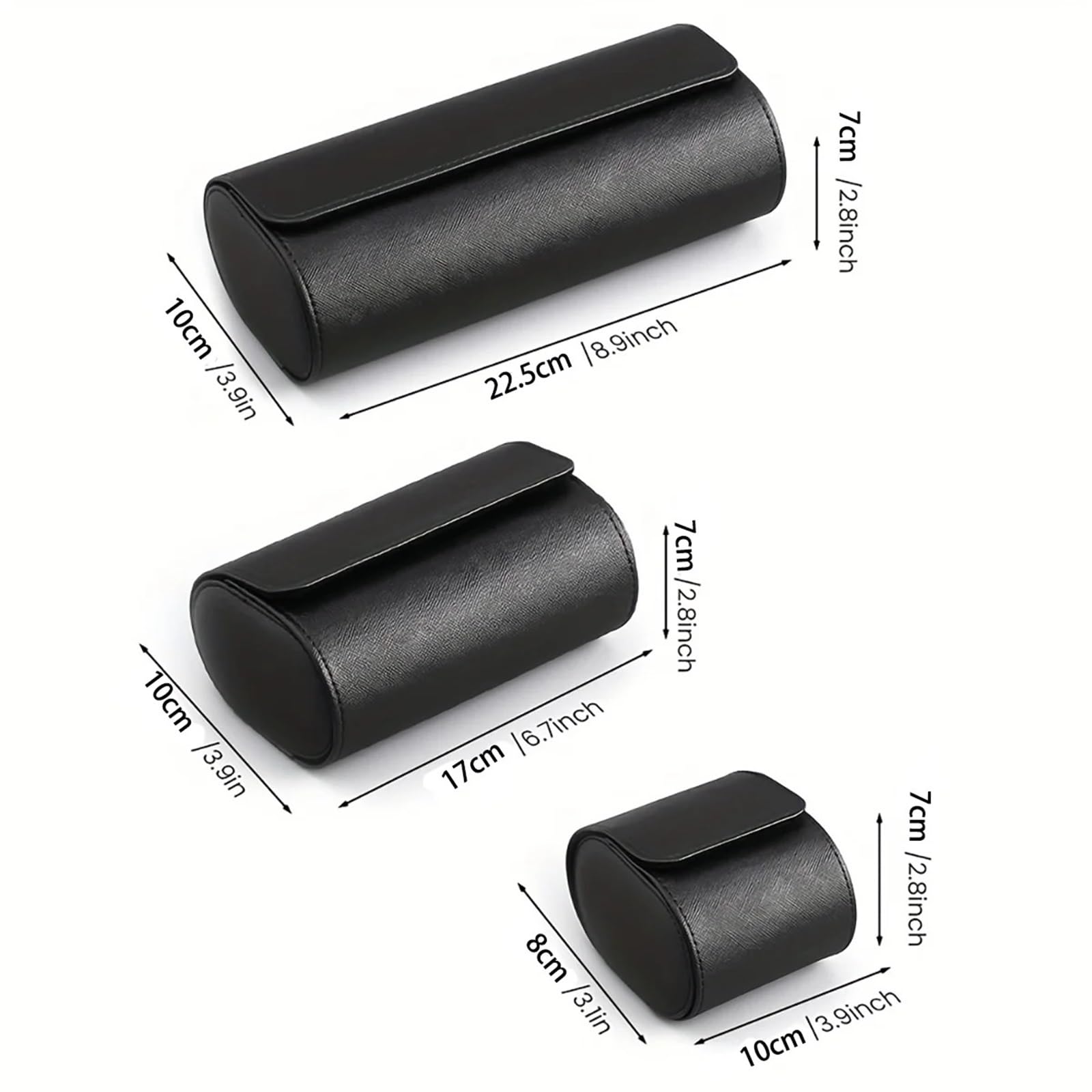 Scatola for Rotoli Di Orologi Da 2 Pezzi Per Orologi | Organizzatori di archiviazione for display in pelle moda borsa nera marrone blu da 1/2/3 slot