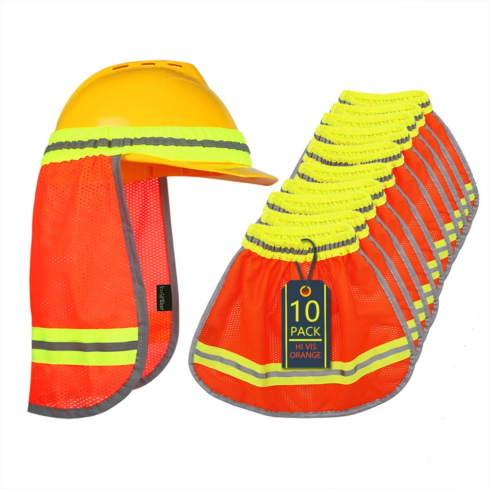 EvridWear - Protector solar de cuello de alta visibilidad con rayas reflectantes, protección de seguridad con malla transpirable elástica para la construcción, actividades al aire libre, paisaje de UV