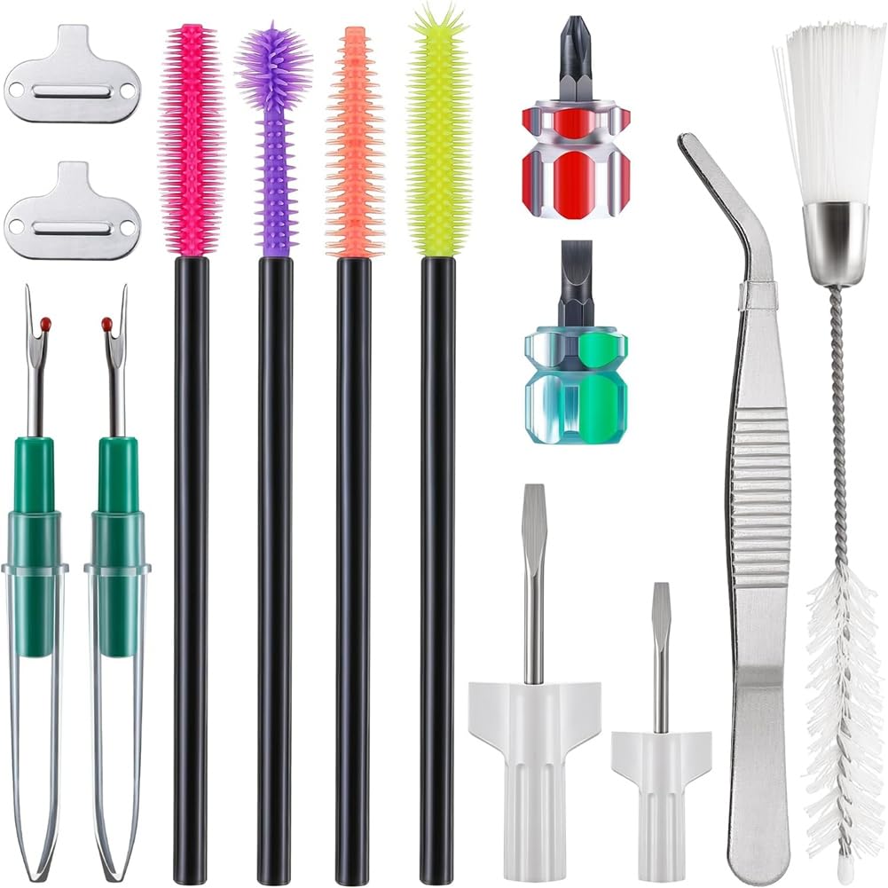 CTRLZS 14 Pieces Sewing Machine Cleaning Kit, Screwdriver, Seam Rippers, Silicone Brush for Repair and Cleaning Machine Sewing