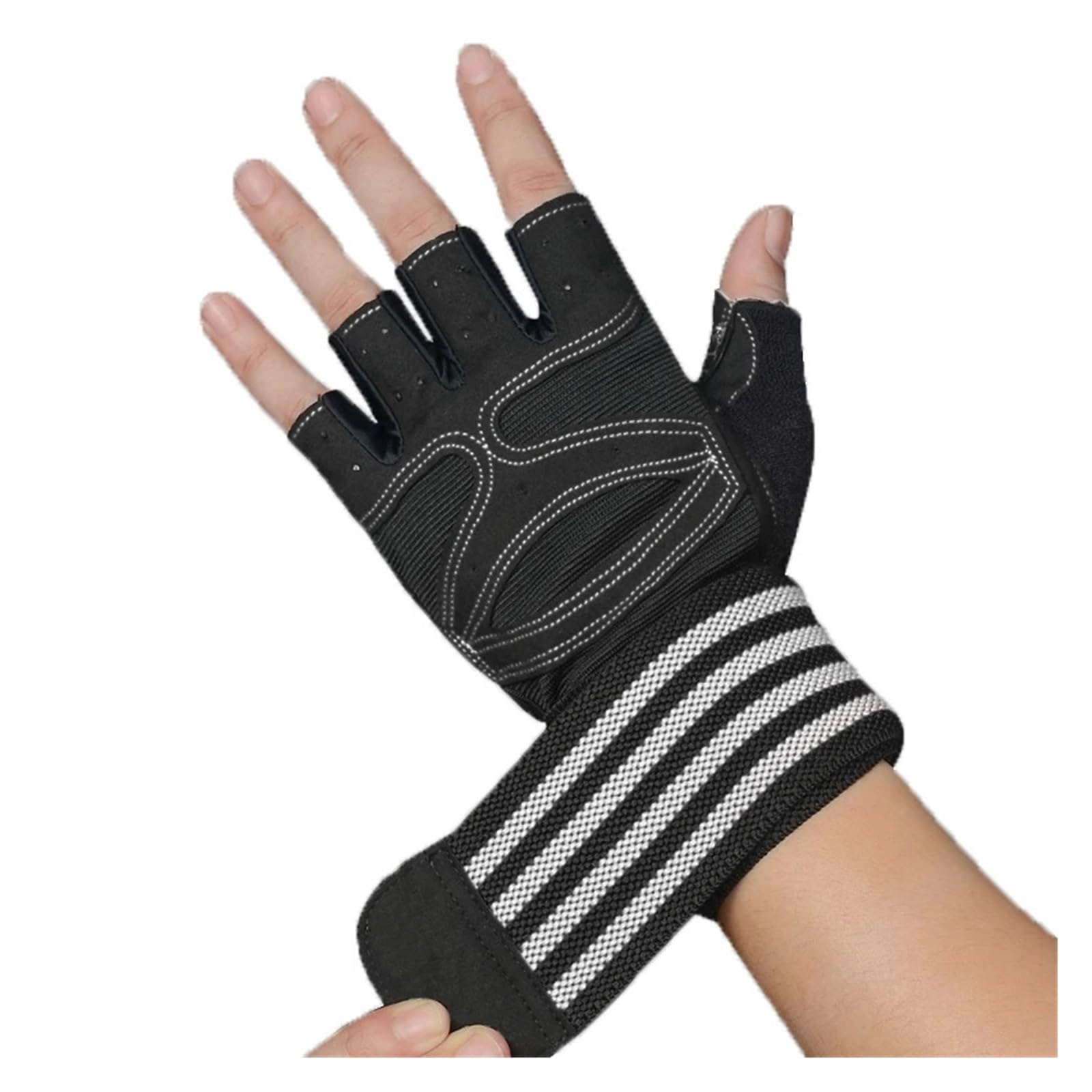 Guantes de entrenamiento de gimnasio para levantamiento de pesas con soporte par, transpirables y antideslizantes, protección completa de la palma para hombres y mujeres, guantes de gimnasio
