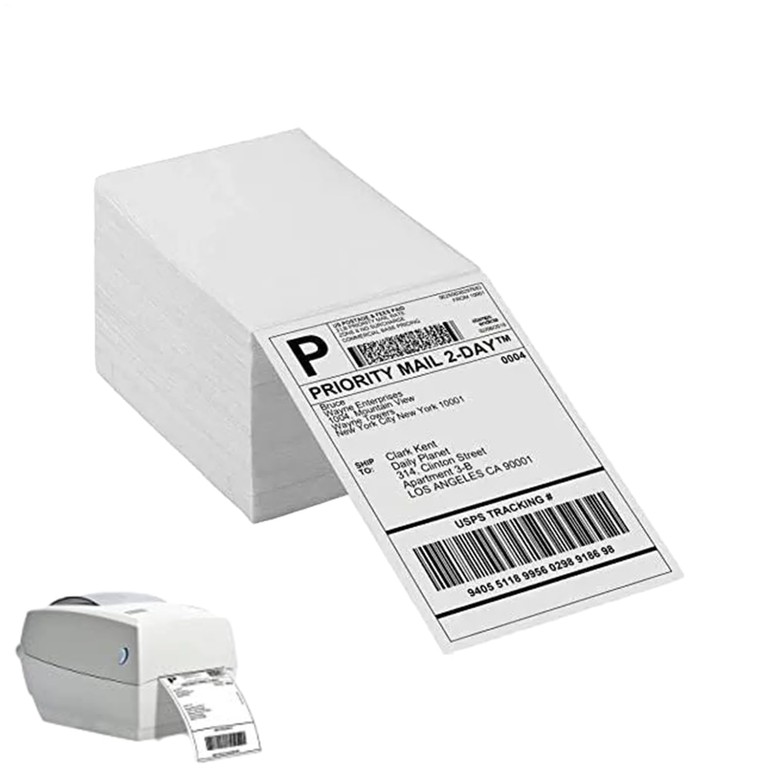 Lot de 500 étiquettes thermiques perforées pliées - Adhésif puissant pour