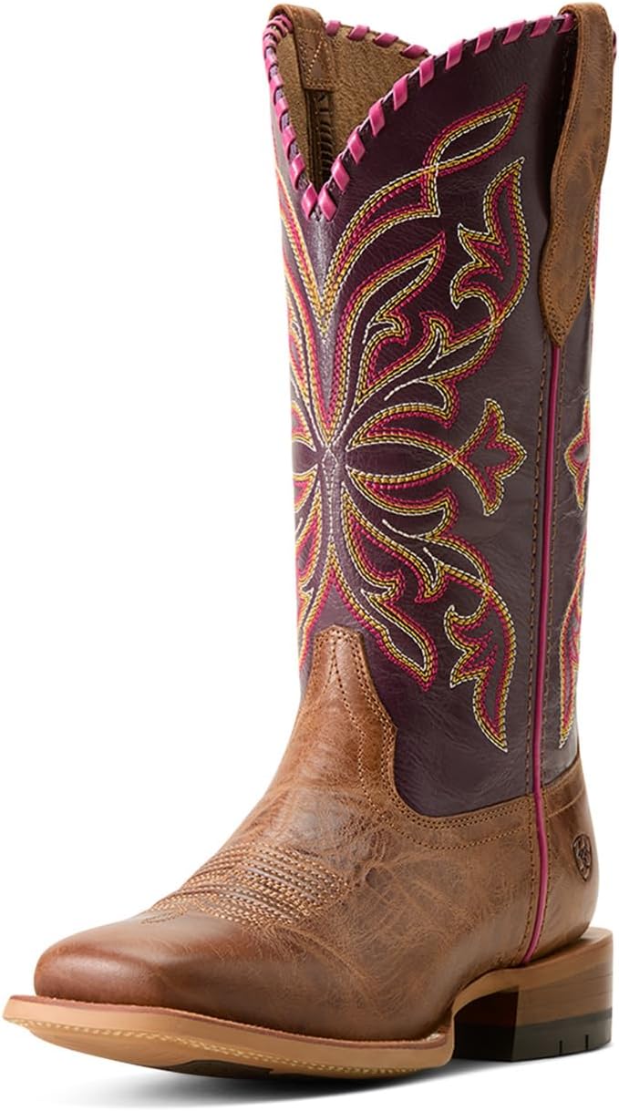 Ariat Women's Showdown Western Boot, Dark Tan/Vino, 9.5