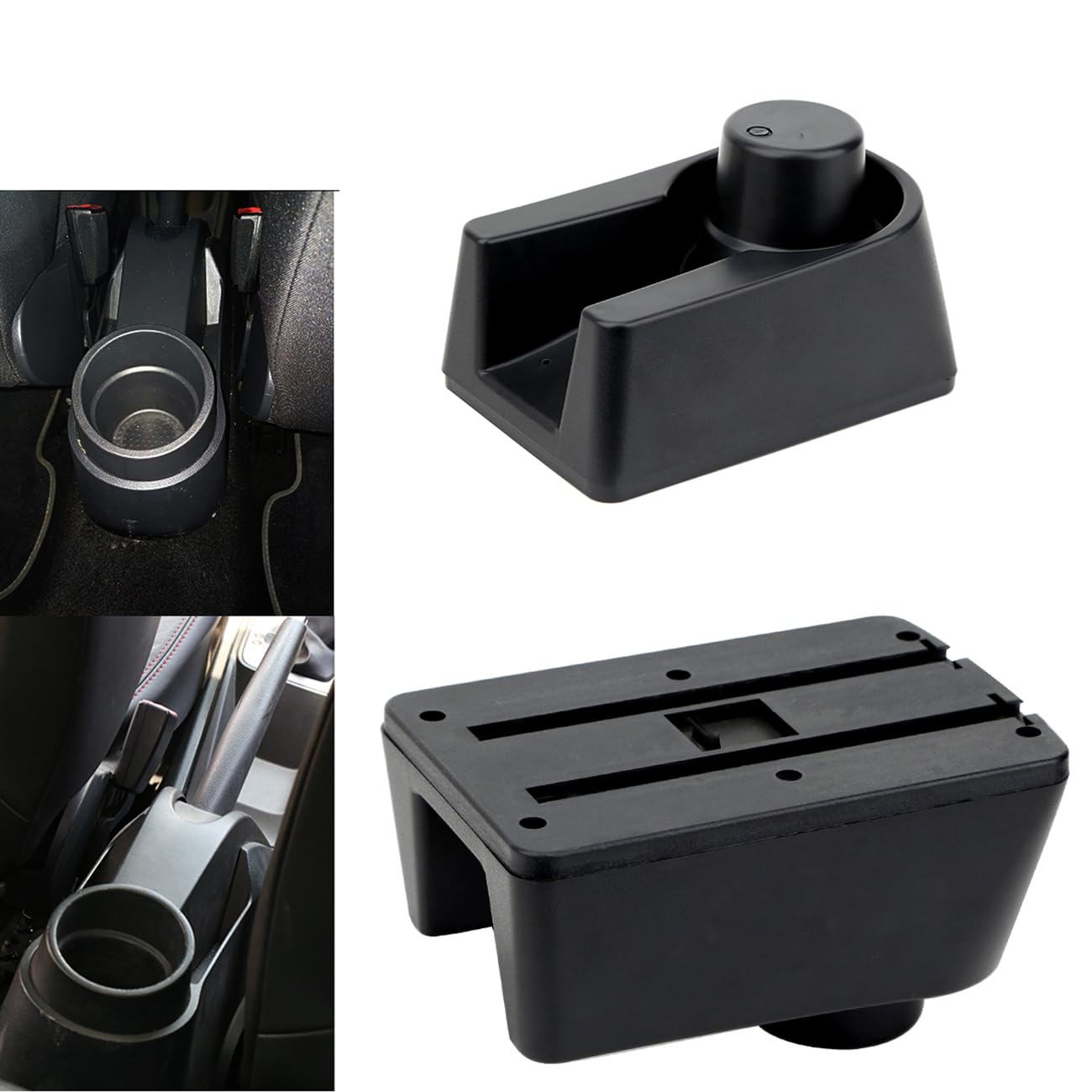 ZENVI Reposabrazos Compatible with Seat Ibiza Apoyabrazos 6j 2008-2017 Centro Consola Organizador Doble Puerta Estilo Utilizable Para Soporte Codo（Estilo Negro）