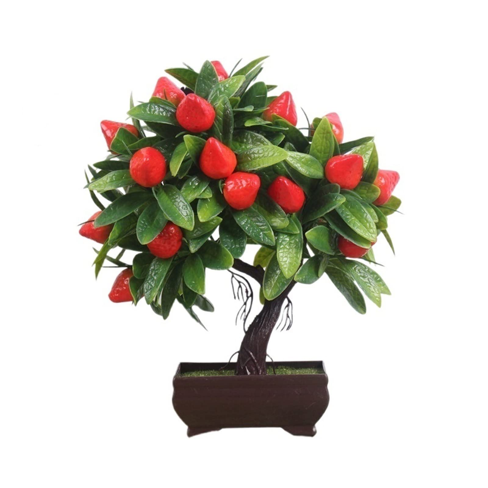 HCZKIUJY Artificial Bonsai Tree Artificial Plants Bonsai Orange Peach Fruit Tree Potted for Home Living Room Decoration Flower Set Fake Plant Decoration (E)