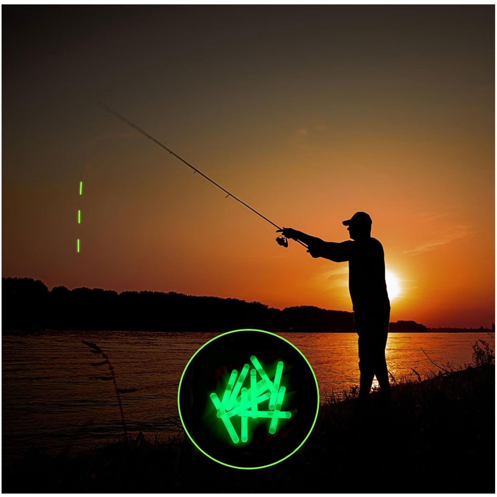 50 Pezzi Bastoni di Light di Pesca, 4,5 x 37 mm Bastone Luminoso da Pesca, Attrezzi da Pesca Notturna Bastone, Starlight Pesca Notturna, Starlight Pesca, Glow Stick Pesca, per Pesca Notte