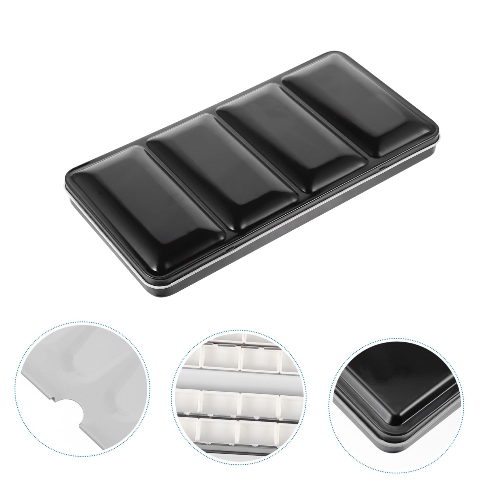 Boîte à Aquarelle Métal Vide Grosse Taille 28 Compartiments Noire pour Artistes Adultes Rangement Peinture Bricolage Loisirs Créatifs Écoles Fête Peinture