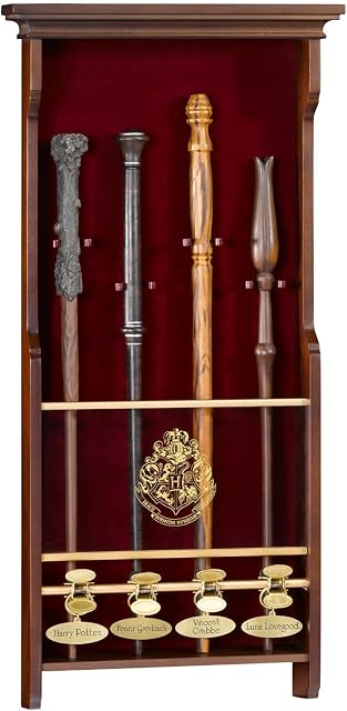 The Noble Collection Harry Potter 4 Wand Display - Wooden Display Case for 4 Wands (Not Included) - Officially Licensed Film Set Movie Props Gifts Merchandise
