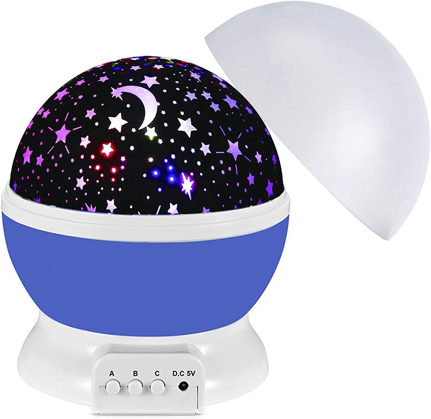 Ntech Star Night Light Projector for Kids, Rotating Moon Star Lamp, USB Projection Light for Bedroom Decor, Toys for Boys and Girls 3โ10 Years, Blue