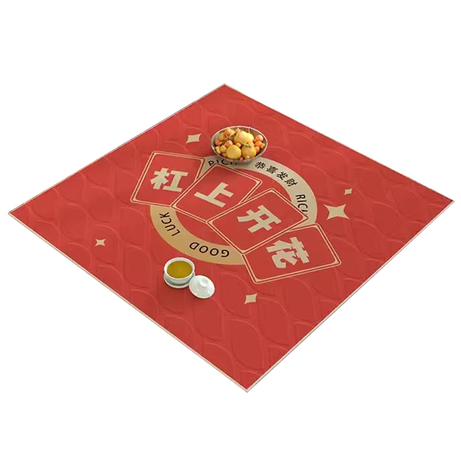 Mahjong mata cicha mata mahjong, mieszana, antypoślizgowa mata stołowa Mahjong, rodzinna mata na stół do gier, z torbą do przechowywania, wymiary: 85 x 85 cm