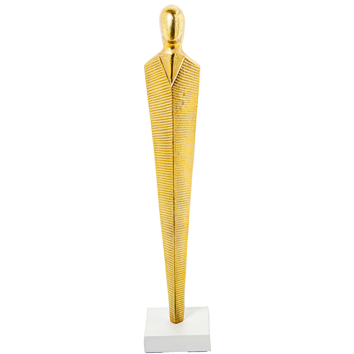 Sculpture homme en aluminium doré idéale pour décorer un salon chic