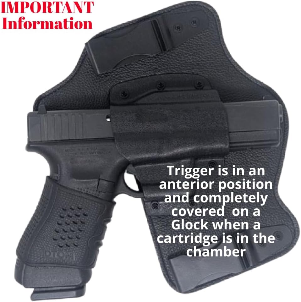 DTOM Ultimate Tuck IWB (Inside The Waistband) Hybrid Holster - RH, Black, fits Glk 17, 19, 26, 22, 23, 27