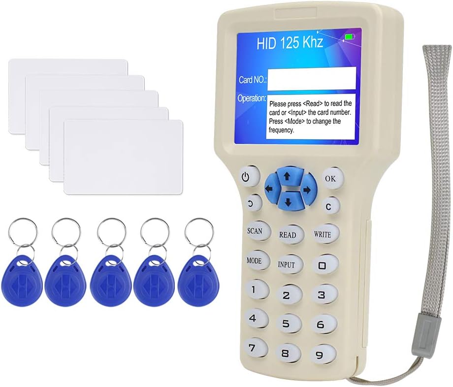 HFeng NFC Smart 10 English Frequency RFID Copier/Writer/Readers/Duplicator 125KHz 13.56MHz USB Programmer Key fob Cards Reader UID Decoder + T5577 / EM4305 Writable Keychains