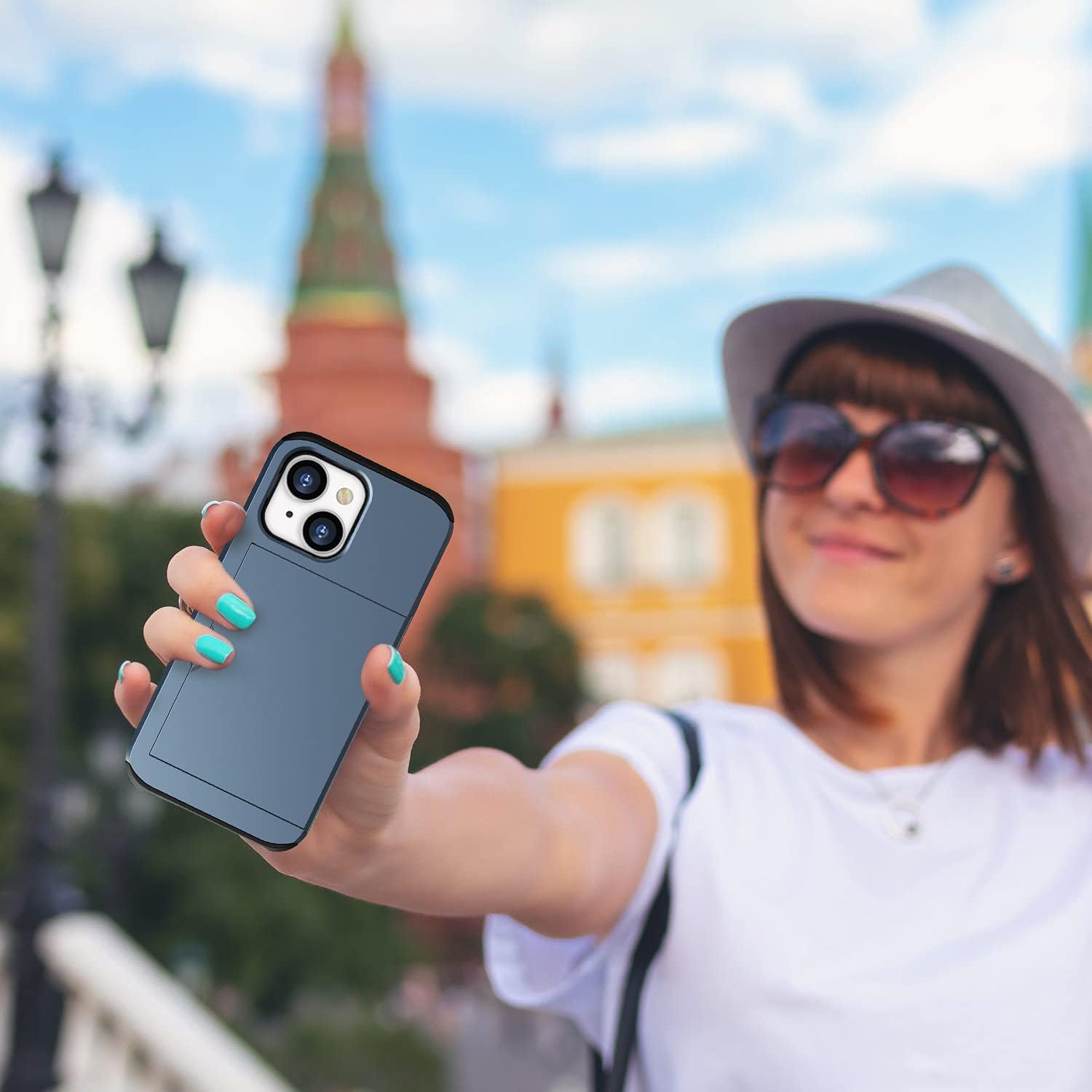 ZUSLAB Wallet Case Compatible with Apple iPhone 13 2021 Phone Case with Card Holder Shockproof Anti Scratch Cover with Tempered Glass Screen Protectors[x2Pack] Dark Blue - Image 6