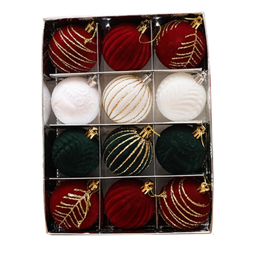 CTRLZS 12PCS 6CM Christmas Ball Ornaments Tree Decorations for Holiday Wedding Christmas Tree Decoration Hanging Ball E