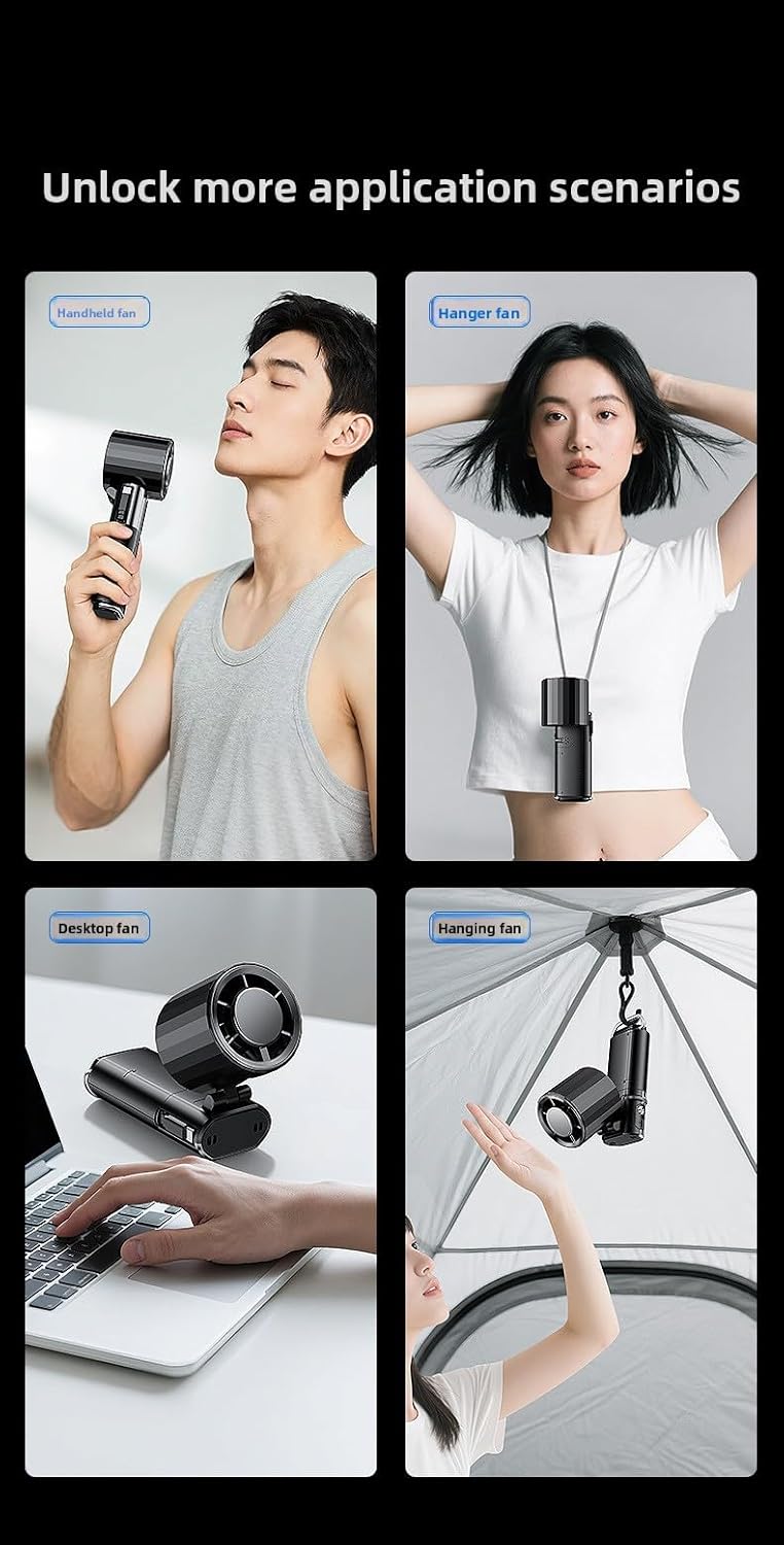 Summer Mini Mech Fan - PortableSemiconductor Cooling Handheld Fanwith 9000mAh Power Bank, USBRechargeable for Outdoor Travel OfficeCamping