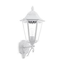Eglo Navedo Lampada da Parete per Esterni a 1 Luce, Attacco E27. IP44. in Alluminio e Vetro